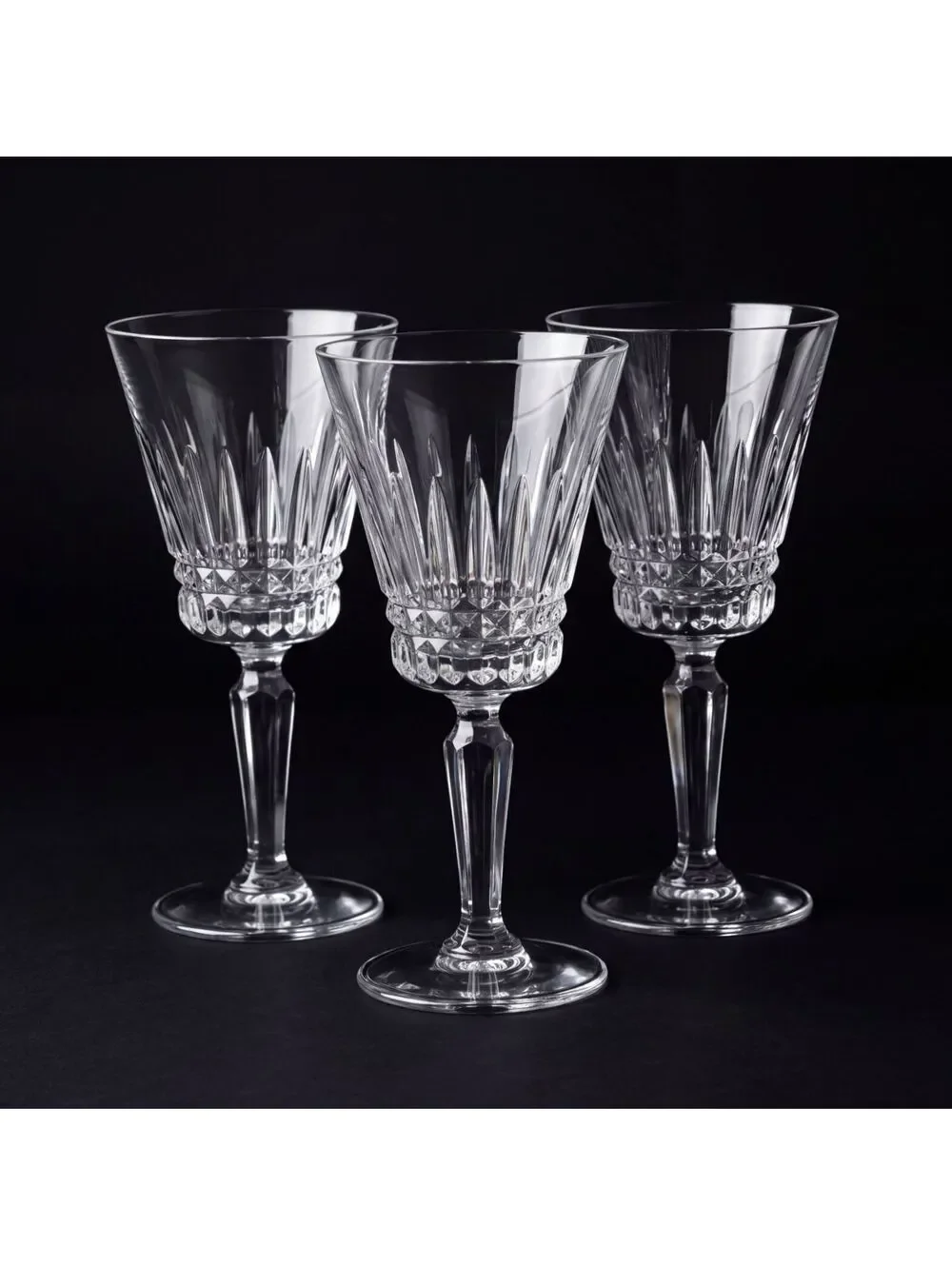 Vintage Set of 3 Mikasa Wimbledon Crystal Water Goblets Stemware 7.5